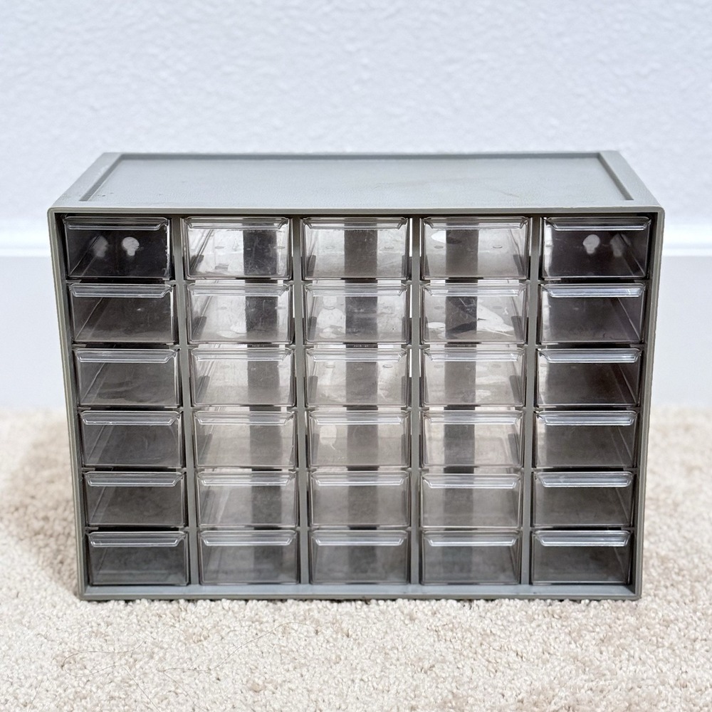 Vintage Akro Mils 30-Drawer Storage Cabinet Model 10-330 11" x 8" x 5"